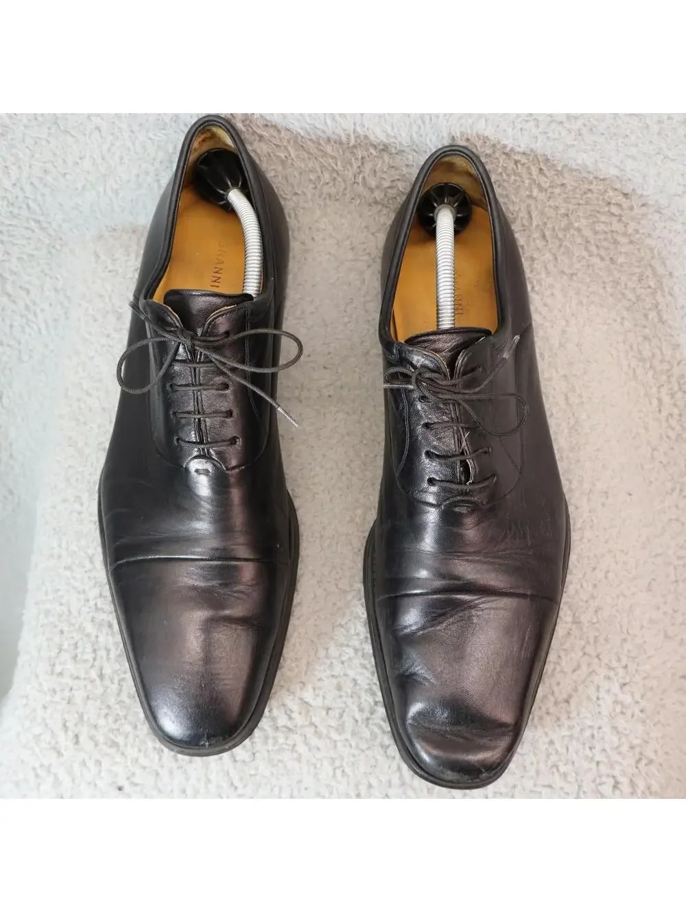 Magnanni Federico Mens 13 (D) Oxford Black Leather Cap 12654
